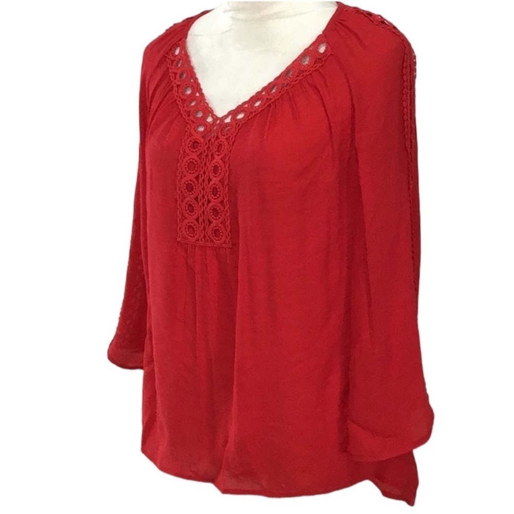 Zac & Rachel Boho Embroidered Peasant Blouse Size Small - Picture 2 of 7